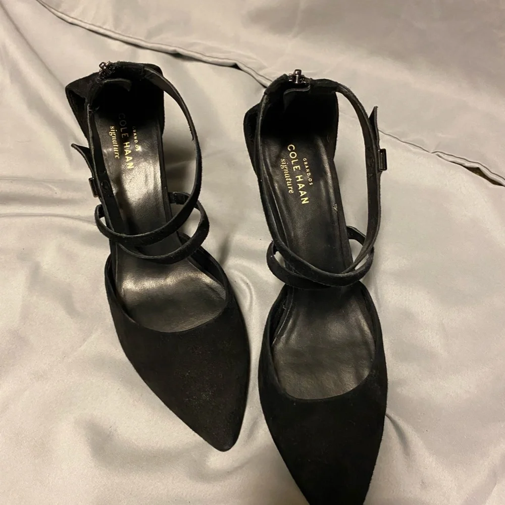 Cole Haan Suede Ankle Strap Pumps - Picture 7 of 9